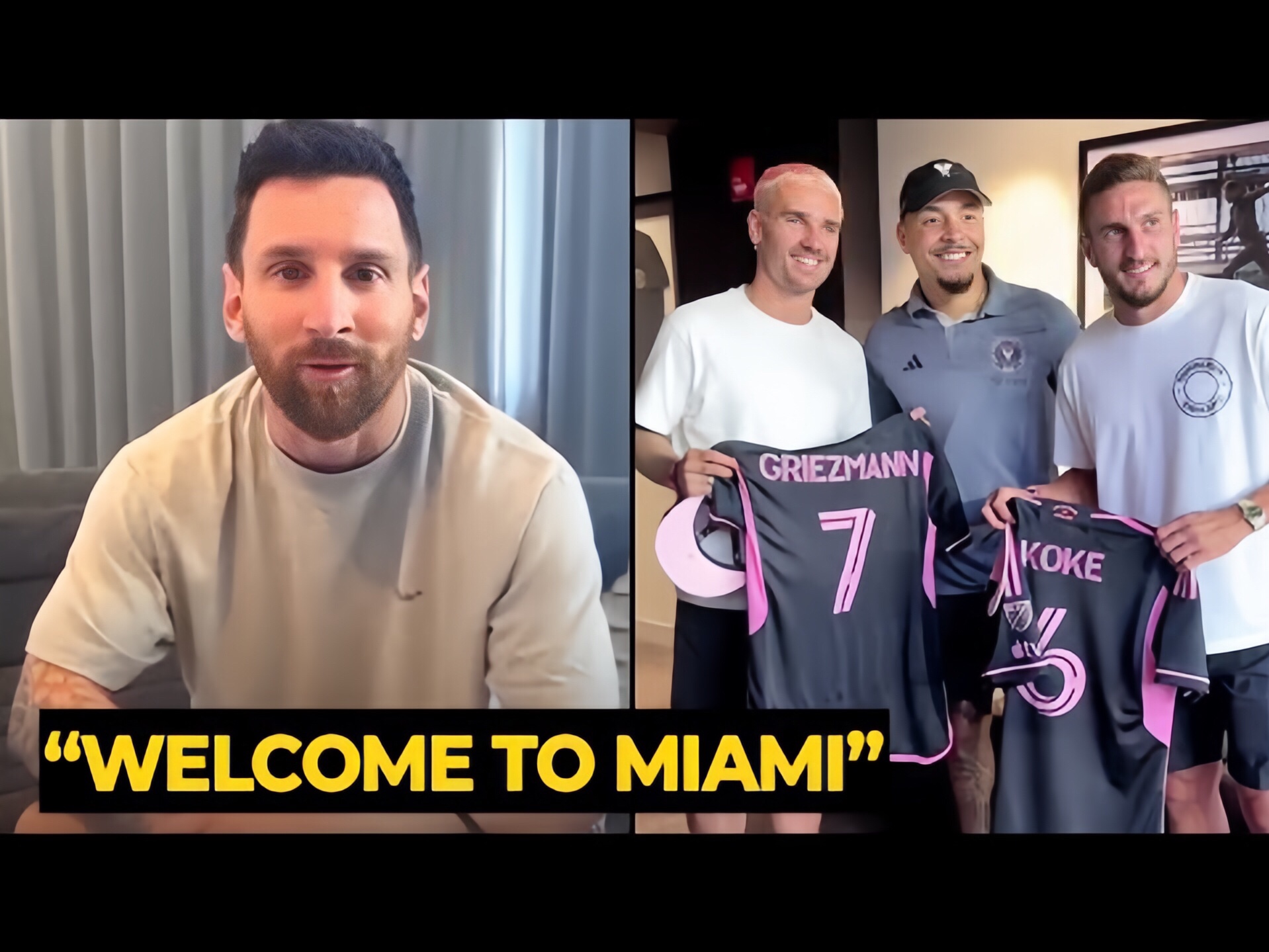 安东尼·格里兹曼在社交媒体上发文走红后，有可能加盟迈阿密国际梅西队！